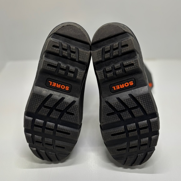 Sorel Kids Youth Size 3 Winter Snow Boots Gray Orange Waterproof Insulated - Picture 8 of 13